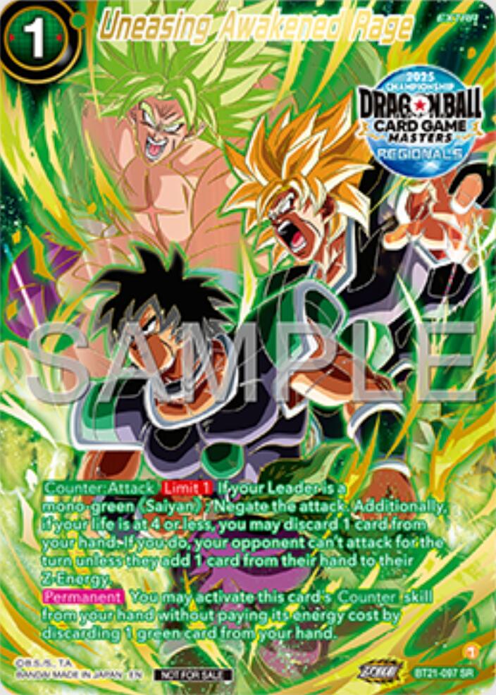 Uneasing Awakened Rage (Alt-Art Card) (BT21-097) [Promotion Cards]