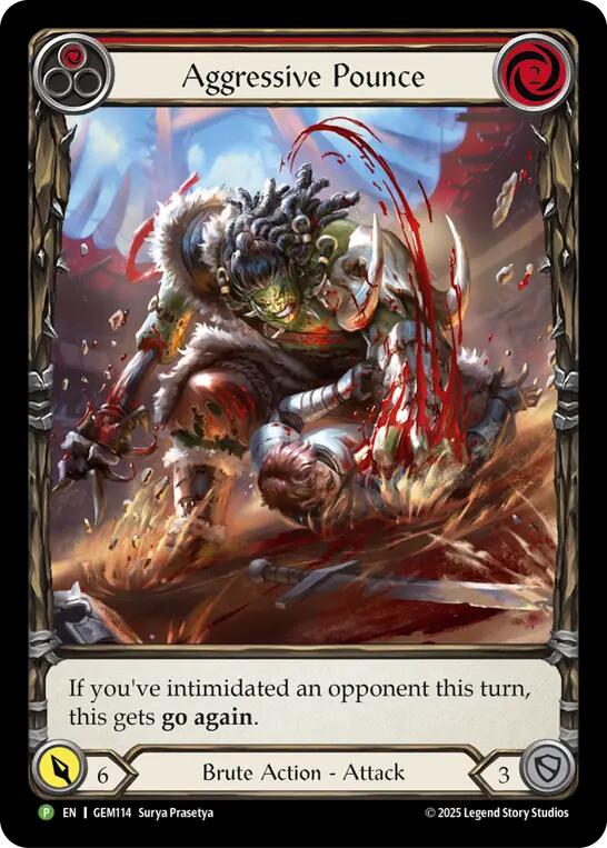 Aggressive Pounce (Red) [GEM114] (GEM Pack 4)  Rainbow Foil