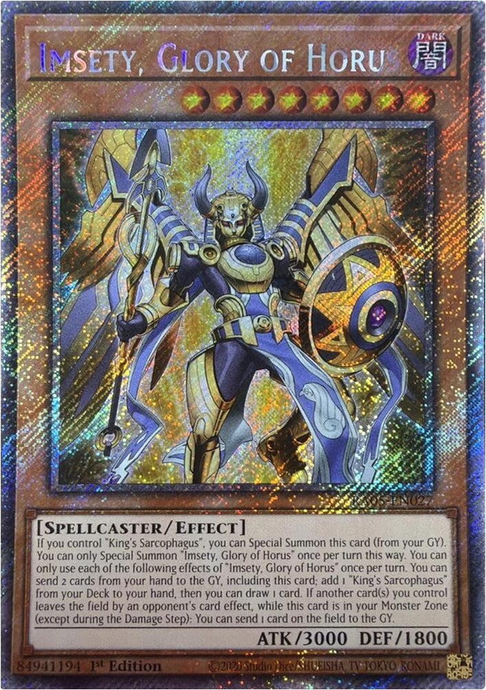 Imsety, Glory of Horus (Platinum Secret Rare) [RA05-EN027] Platinum Secret Rare