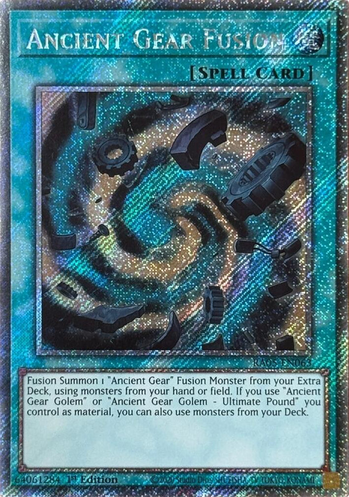 Ancient Gear Fusion (Platinum Secret Rare) [RA05-EN063] Platinum Secret Rare