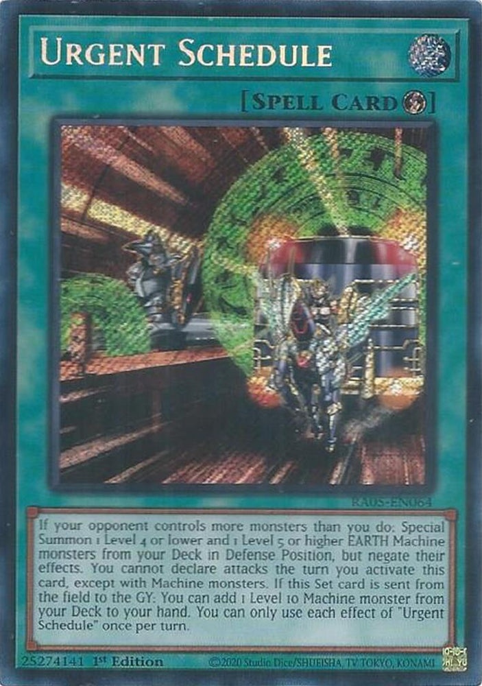 Urgent Schedule (Secret Rare) [RA05-EN064] Secret Rare