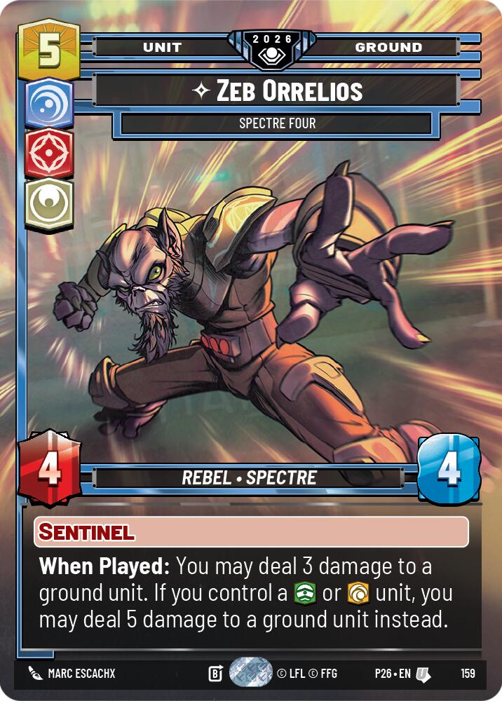 Zeb Orellios - Spectre Four (159) (Prize Wall) (Foil) (159) [Galactic Championship 2026]
