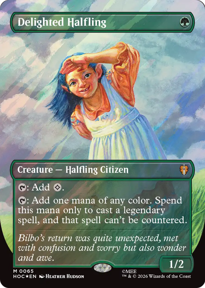 Delighted Halfling (Borderless) (Surge Foil) [The Hobbit]