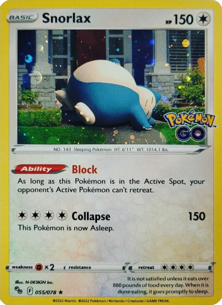 Snorlax (55/078) (Cosmos Holo) [Pokémon GO]
