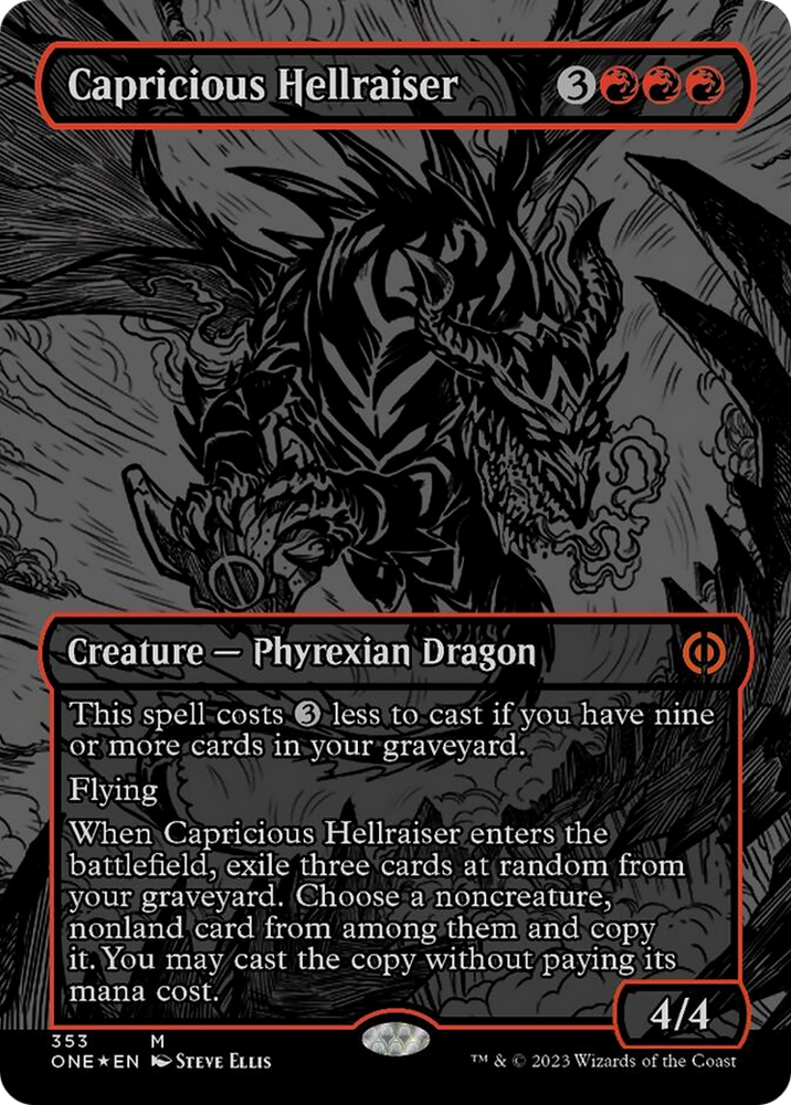 Capricious Hellraiser (Oil Slick Raised Foil) [Phyrexia: All Will Be One]
